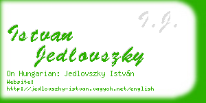 istvan jedlovszky business card